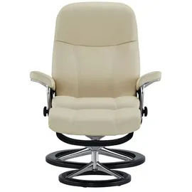 Stressless Relaxsessel Leder 91 x 102 x 79 cm creme mit Hocker