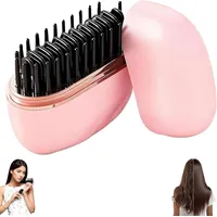 Mini-haarglättungsbürste, Kabellos Und Wiederaufladbar, Mit 3 Temperaturstufen, Tragbar Für Zuhause Und Reisen (pink)