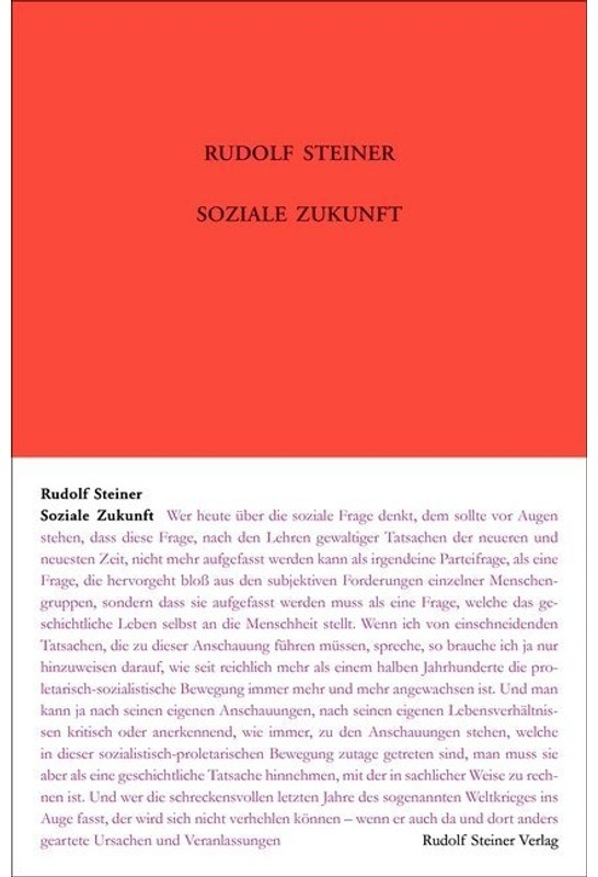 Rudolf Steiner Gesamtausgabe / 332A / Soziale Zukunft - Rudolf Steiner, Leinen