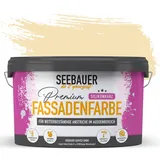 SEEBAUER diy Silikonharz-Fassadenfarbe Beige 5L für Außen (No. 404 Banana Split) Selbstreinigende Fassadenfarbe mit Lotuseffekt - Geeignet für Putz, Mauerwerk und Beton
