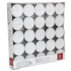 Wiedemann Kerzen weiße 50er Tray Teelichte 4 Stunden 15 x 39 mm,