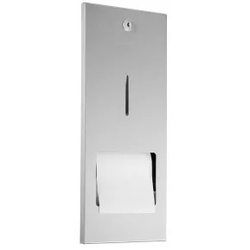 Wagner EWAR Toilettenpapierhalter, WP 167, Toilettenpapierhalter aus Ganzmetallgehäuse zur Unterputzmontage, Matt geschliffene Optik, verdeckte Reserverolle