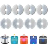 Zemiu Katzenwasserbrunnenfilter Ersatz-Kit 8 Stück, Katzenwasserbrunnenfilter mit dreifacher Filtration, Haustierbrunnen Ersatzfilter für 2L/2.5L Katze Trinkbrunnen