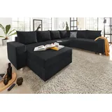 Collection AB Wohnlandschaft »Paris U-Form«, mit Federkern, wahlweise mit Bettfunktion und Bettkasten schwarz