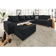 Collection AB Wohnlandschaft »Paris U-Form«, mit Federkern, wahlweise mit Bettfunktion und Bettkasten schwarz