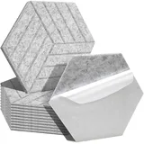 Ansobea 12 Stück Akustikplatten Selbstklebend Akustikpaneele 30x26x0.9cm Grau Gefühlt Streifen Akustik Schaumstoff Geeignet für Haus und Studio