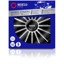 Sparco Satz Radzierblenden Treviso 16-Zoll Schwarz/Silber