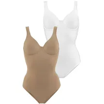 Nuance T-Shirt-Body Damen nougat+weiß Gr.80 Cup C