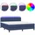 vidaXL Boxspringbett mit Matratze & LED Blau 180x200 cm Stoff
