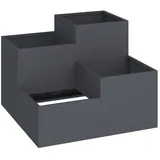 vidaXL Hochbeet Gartenpflanzer 80x80x60 cm Anthrazit Stahl