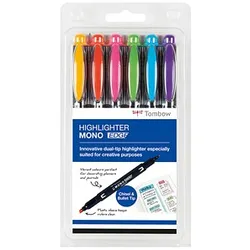 Tombow MONO edge Textmarker farbsortiert, 6 St.