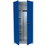 Flügeltürschrank Metallschrank abschließbar Spindschrank Lichtgrau/Blau 1800 x 800 x 383 mm 545521