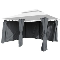 Lex 6er Seitenteile Set Pavillon 4x3m Gartenpavillon Seitenwand Sichtschutz robust steingrau : Steingrau