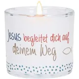 Butzon & Bercker Glaswindlicht zur Erstkommunion - Jesus begleitet dich auf deinem Weg
