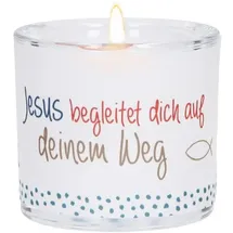 Butzon & Bercker Glaswindlicht zur Erstkommunion - Jesus begleitet dich auf deinem Weg