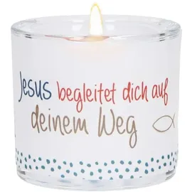 Butzon & Bercker Glaswindlicht zur Erstkommunion - Jesus begleitet dich auf deinem Weg