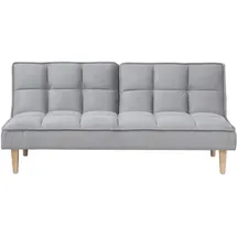 Beliani Schlafsofa 3-Sitzer Siljan Stoff Hellgrau Grau