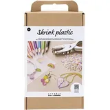 Creativ Company DIY Sets Plastikschrumpffolie Kreativ Mix Plastikschrumpfplatten, Schmuck, Kreativ Box