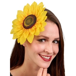 Metamorph Kostüm Riesige Sonnenblume Haarclip, Lustiger Kopfschmuck im Flowerpower-Look gelb
