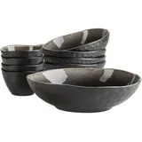 Mäser Niara Organic Schüssel-Set Schwarz/Braun 9-tlg.