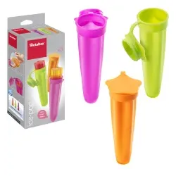 Metaltex Ice Pop Eisformen mit Verschluss, 3-teilig 253576 080 , Material: Silikon