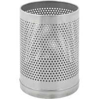 V-Part Perforierter Papierkorb 10 l Silber