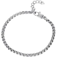 FIRETTI Fußkette FIRETTI "Schmuck Geschenk Edelstahl Fußschmuck Venezianerkette Color", silber (edelstahlfarben), Fußketten, Damen, Edelstahl