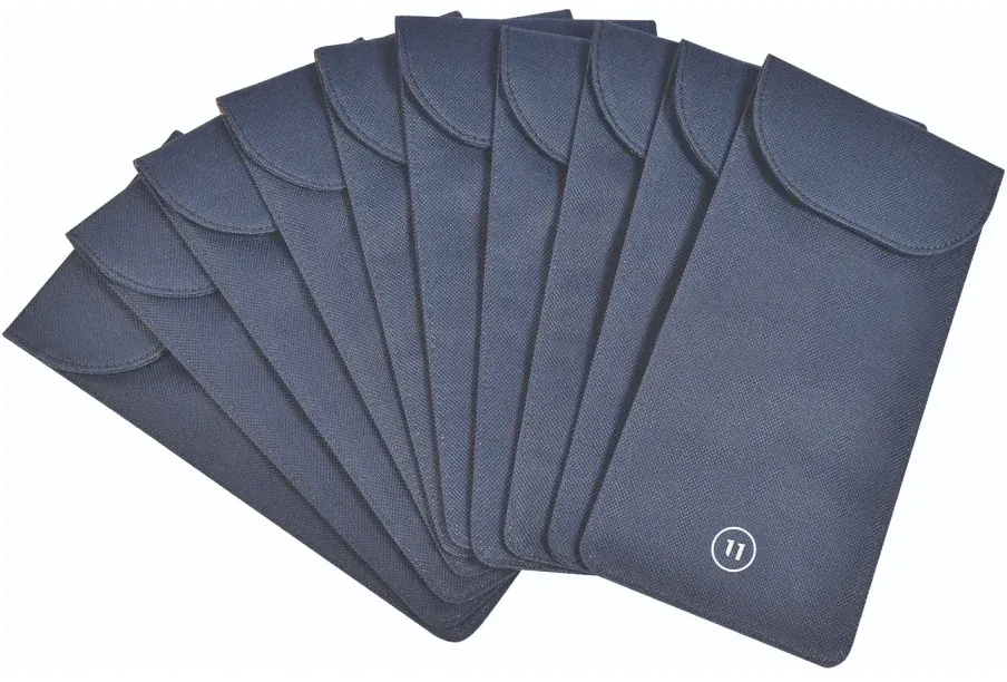 Signalblockierendes Handy-Etui Set 10 Stück Schwarz RFID Blocker - My Pauze - Schützt vor Datendiebstahl, Handy Abschirmung