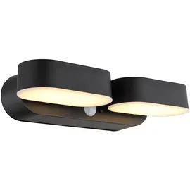 GLOBO Außenleuchte Kunststoff 23x10,3x55 cm 2er Set Schwarz/Opal