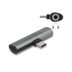 Delock USB-C zu Kopfhöreranschluss / Ladeadapter - 24 pin USB-C männlich zu Mini