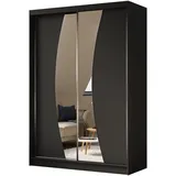 altdecor Schiebetürenschrank VOXI 150 x 216 x 61 cm Schwarz
