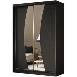 altdecor Schiebetürenschrank VOXI 150 x 216 x 61 cm Schwarz