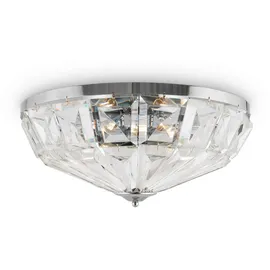 Maytoni Deckenleuchte Neoclassic, Chrom, Metall, Glas, rund,rund, 22.8x48.6x48.6 cm, CE, gleichmäßige Lichtverteilung, Lampen & Leuchten, Innenbeleuchtung, Deckenleuchten,