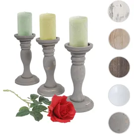 MCW Kerzenständer H361 Set Shabby-Look Vintage grau
