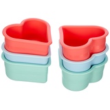 Lurch FlexiForm Muffin-Herzen 6er Set Pastel Mix / Backformen für kleine Herzen aus 100% BPA-freiem Platin Silikon