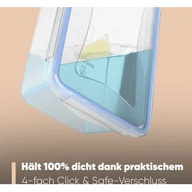 classbach Classbach® Frischhaltedosen mit Deckel | 6er Set | 100% dicht | Meal Prep Boxen | für Mikrowelle Spülmaschine Gefrierfach geeignet | Lunchbox | Dosen Meal Prep stapelbar | Gefrierdosen | C-FHD 4023 K