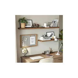 VASAGLE Wandregal 60 x 20 x 3,8 cm Braun