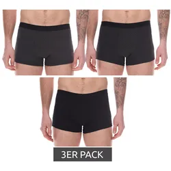 3er Pack UOMO Herren Baumwoll-Boxershorts Retro-Boxershorts Oeko-Tex zertifiziert - Standard 100 Unterwäsche 795043 Schwarz/Grau - M