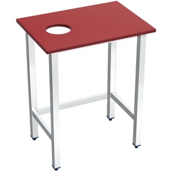Fleischschneidetisch rote farbe mit loch - 700x500x850 mm - 10404470 Eurast