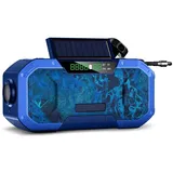 Kavolet Solar Radio, Tragbar Kurbelradio Dynamo Radio mit AM/FM, 5000mAh Power Bank Ladegerät Blitzlicht, LED Taschenlampe, SOS-Alarm Solarradio für Notfall Outdoor, Outdoor-Camping-Überlebensradio