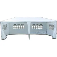 VCM Pavillon 6 x 3 m inkl. 6 Seitenteile Weiß