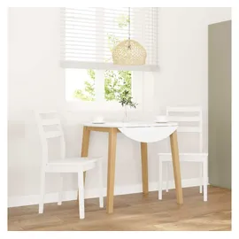 vidaXL Esszimmerstuhl Holz weiß 2er Set