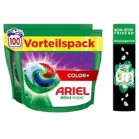 Ariel Waschmittel Pods All-in-1 Color, 100 Waschladungen, Kraftvolle Fleckentfernung ab der 1. Wäsche + Lenor Unstoppables Duft Von Ariel Wäscheparfüm 275g, Frische Für Alle Textilien