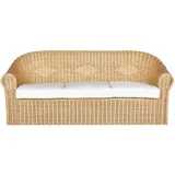 Beliani Gartensofa Naturfarben Weiss 75x202x82