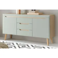 Sideboard Kommode skandinavisch Anrichte Eiche Pistazie Isgard Soft-Close 160 cm