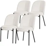 ML-DESIGN Polsterstuhl Esszimmerstühle mit Rückenlehne moderne Design Lounge Küchenstühle (4 St), Esstischstühle 4er Set Beige Küchenstuhl Stahl Polyester bis 120 kg beige
