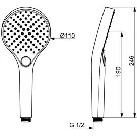 Hansa Viva Handbrause, 3 Strahlarten, 44350300