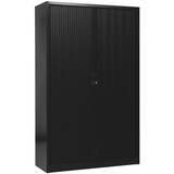 Gürkan Rollladenschrank schwarz 4 Fachböden 120,0 x 46,0 x 195,0 cm