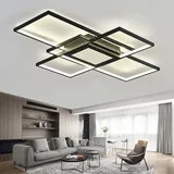 SXLXQM Deckenlampe Wohnzimmer LED Modern Deckenleuchte Schwarz Wohnzimmerlampe 118W Geometrisch Wandlampe Multifunktional Deckenbeleuchtung für Schlafzimmer Wohnzimmer Büro