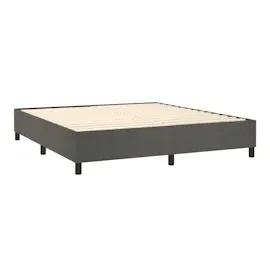 vidaXL Boxspringbett mit Matratze & LED Dunkelgrau 160x200 cm Samt